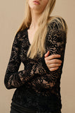 Lace V-Neck Long Sleeve Top