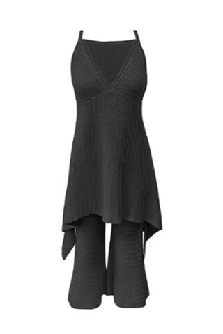 Sleeveless Asymmetric Pants Set