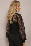 Lace Sleeve Knit Top