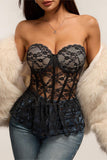 Strapless Lace Bustier Top
