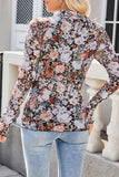 Floral High-Neck Long Sleeve Blouse