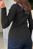 Ribbed Button-Front Cardigan