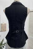 Button-Adorned Military Tank Top
