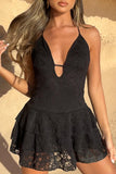 Tiered Lace Halter Dress