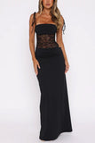 Elegant Maxi Dress with Lace Detail