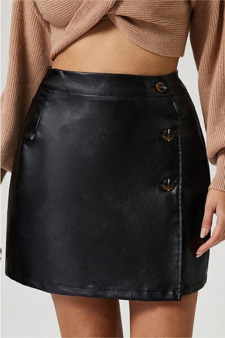 Button-Detail Mini Skirt