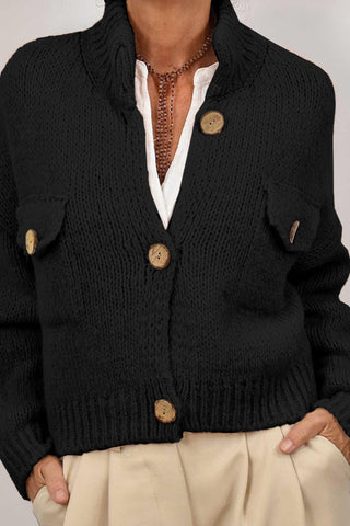 Button-Front Knit Cardigan