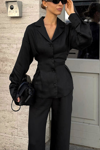 Tie-Waist Long Sleeve Pants Set