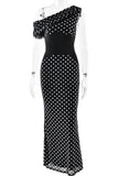 Off-Shoulder Polka Dot Night Dress