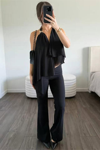 Draped Halter Tank Top