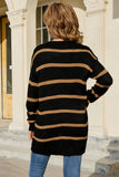 Striped Button-Front Cardigan
