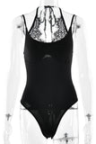 Lace-Trim Bodysuit with Spaghetti Straps