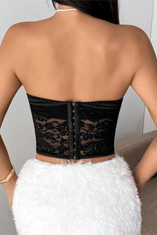 Lace-Trimmed Corset Top