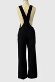Cross-Back Denim Jumpsuit