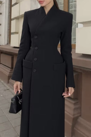 Elegant Longline Buttoned Coat