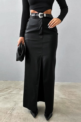 Elegant High-Slit Maxi Skirt