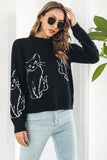 Cat-Patterned Sweater