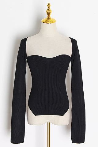 Off-Shoulder Long Sleeve Blouse