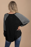 Striped Sleeve Casual Top