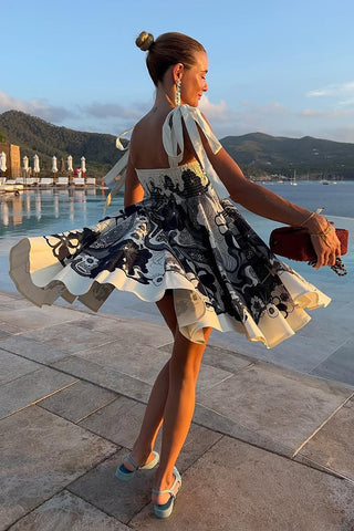 Sleeveless Patterned Casual Dress