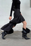 Asymmetrical Ruffle Midi Skirt