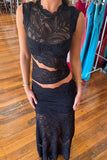 Elegant Lace Skirt Set Ensemble