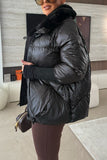 Puffer Jacket with Oversized Collar