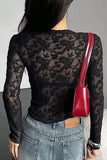 Sheer Lace Long Sleeve Top