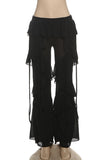 Ruffle-Trim Casual Pants