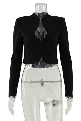 Chic Open-Front Crop Jacket