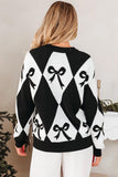 Bow Print Pattern Loose Sweater