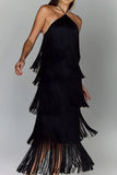 Fringe Halter Night Out Dress