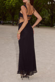 Elegant Maxi Dress with Side Cutout