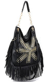 Fringe Studded Tote Bag