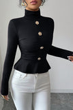 Elegant Button-Up Peplum Top