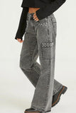 Cargo Pocket Straight-Leg Jeans