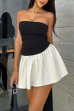 Strapless Ruched Casual Dress