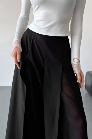 Wide-Leg Split Casual Pants