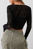 Floral Sheer Tie-Front Blouse