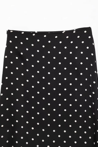 Polka Dot Skirt with Lace Trim