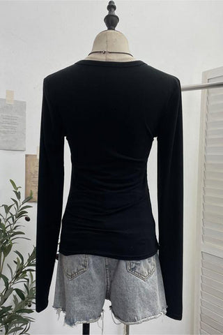 Stylish Cut-Out Long Sleeve Top
