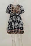 Floral V-Neck Casual Dress