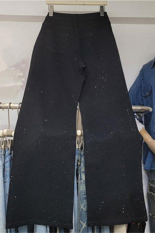 Sparkle Wide-Leg Denim Trousers