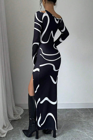 Asymmetrical Cutout Maxi Dress