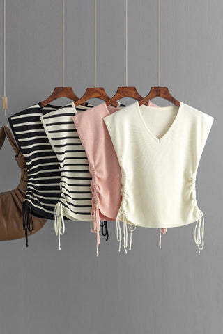 V-Neck Ruched T-Shirt