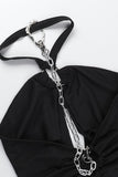 Halter Neck Mini Dress with Keyhole Detail
