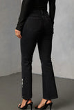 Pearl-Studded Flare Jeans