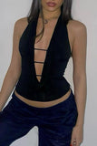 Strappy Cutout Halter Tank Top