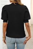 Puff Sleeve Crew Neck Knit Top