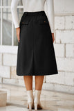 Front Slit High Waist Midi Skirt